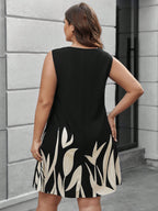 Vestido Plus Size Regata Feminino Curto Estampado Decote V