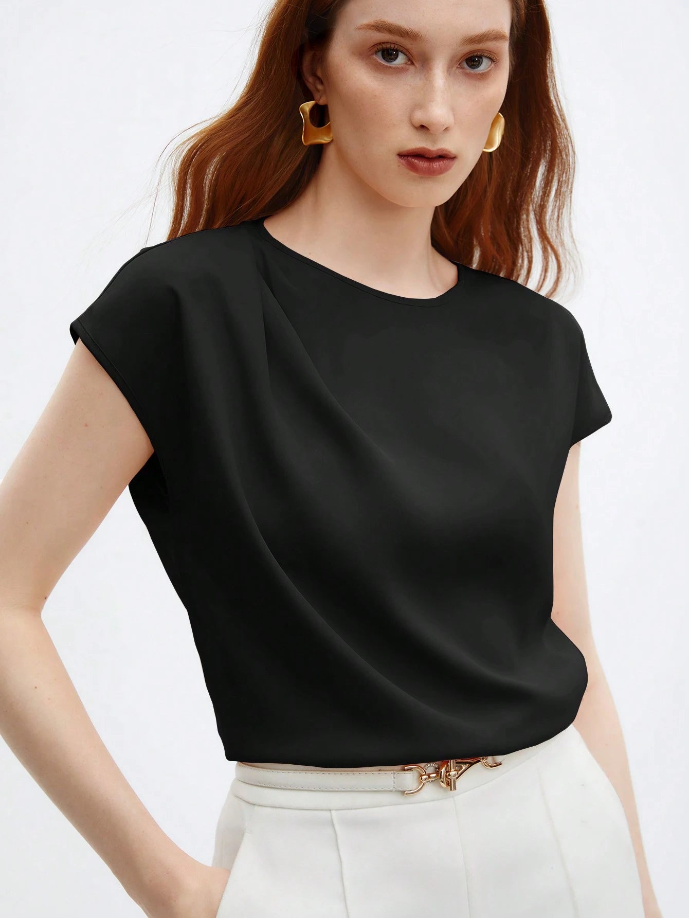 Blusa Feminina Elegante Básica Gola Redonda