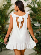 Vestido Plus Size Saída de Praia com Laço