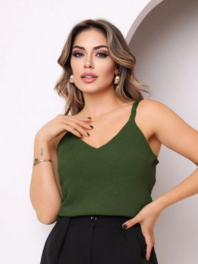 Blusa Regata Feminina Tecido Crepe