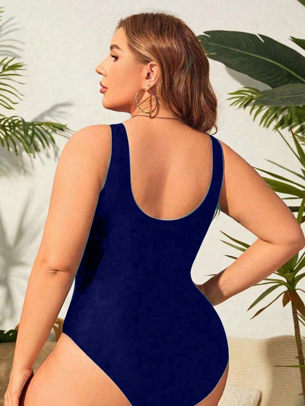 Maiô Plus Size Feminino Regata Estampado Decote U