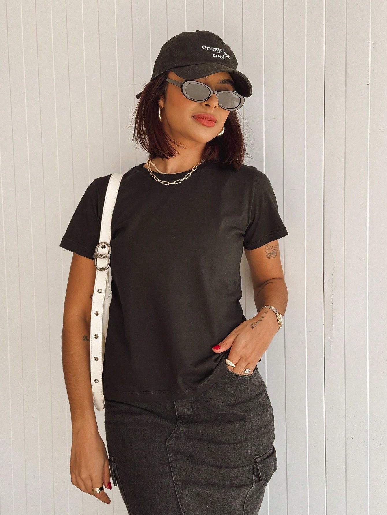 Blusa Manga Curta Básica Feminina 100% Algodão