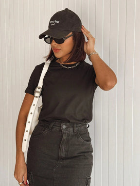 Blusa Manga Curta Básica Feminina 100% Algodão