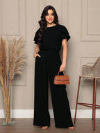 Conjunto Feminino Blusa e Calça Pantalona