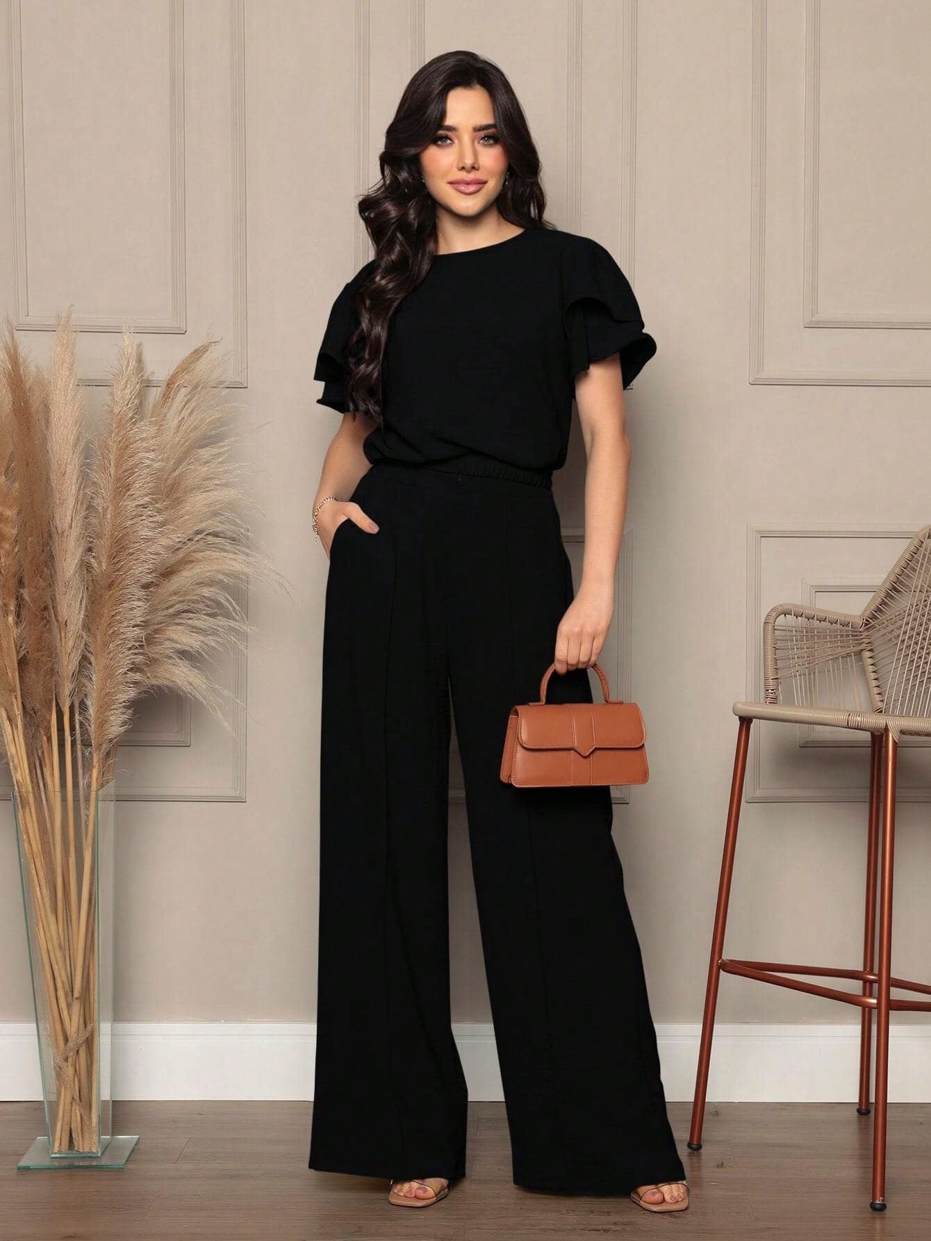 Conjunto Feminino Blusa e Calça Pantalona