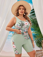 Maiô Tankini Plus Size Feminino Regata e Bermuda