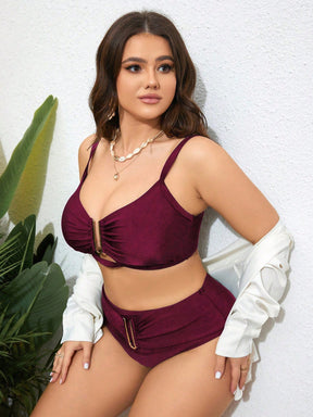 Biquini Sexy Plus Size Corte Plissado