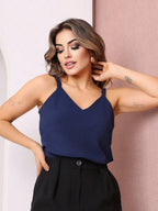 Blusa Regata Feminina Tecido Crepe