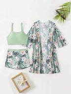 Biquíni Feminino Short e Top com Saída de Praia