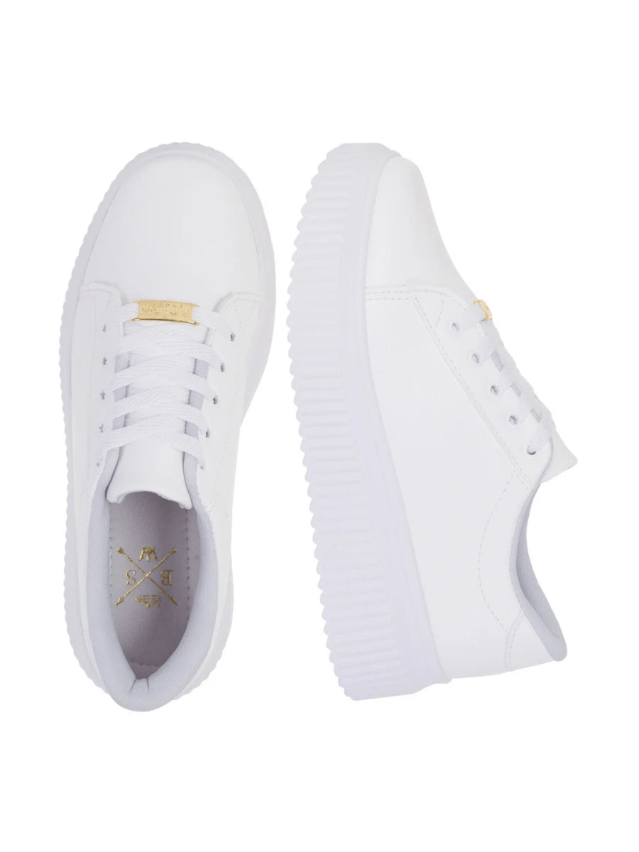 Tênis Casual Feminino Confortável Plataforma Frizada