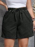 Bermuda Jeans Plus Size com Franzido Soltinha