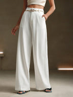 Calça Wide Leg Feminina de Linho Não Amassa