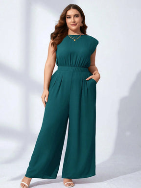 Macacão Pantalona Plus Size sem Manga