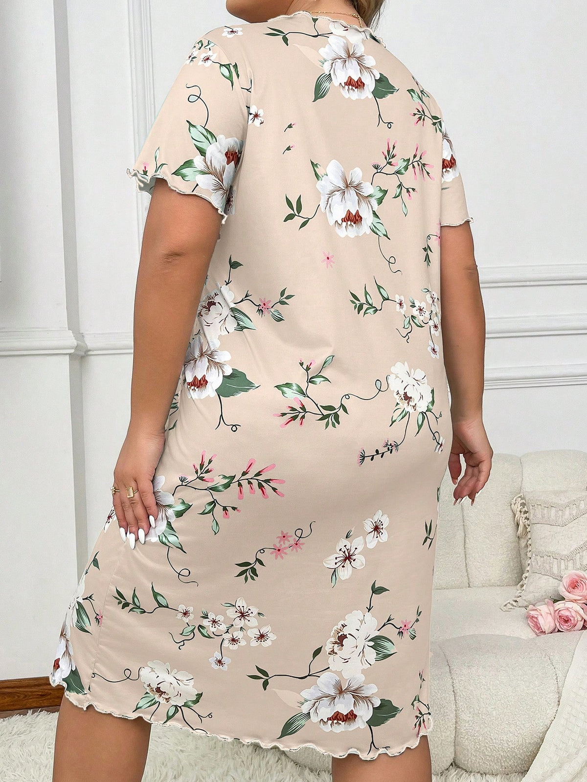Camisola Plus Size Midi Florida Confortável