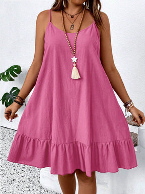 Vestido Curto Plus Size Regata Alça Fina Bainha Rodada