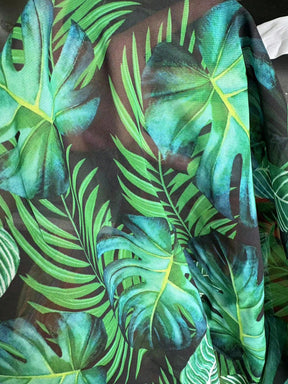 Saída de Praia Vestido Estampa Tropical Manga Morcego