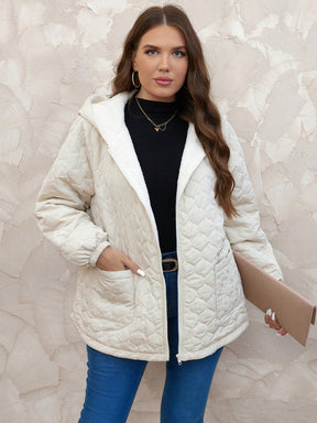 Jaqueta Feminina Plus Size Forrada com Capuz
