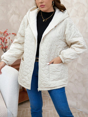 Jaqueta Feminina Plus Size Forrada com Capuz