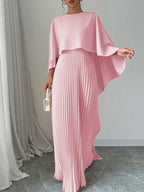 Vestido Longo Elegante com Saia Plissada