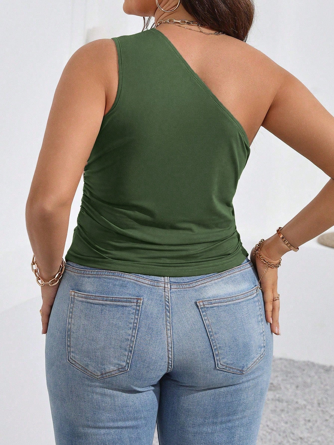 Blusa Assimétrica Plus Size Um Ombro Só