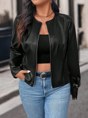 Jaqueta de Couro Plus Size Feminina