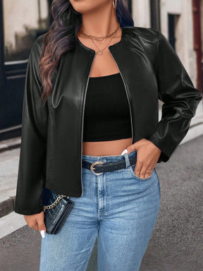 Jaqueta de Couro Plus Size Feminina