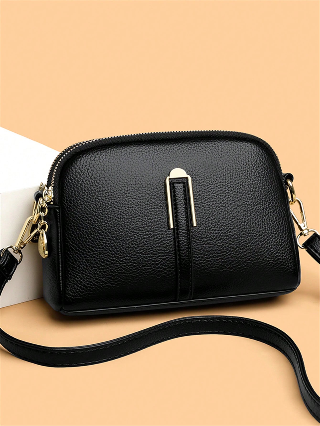 Bolsa Feminina Pequena Transversal com Zíper Duplo