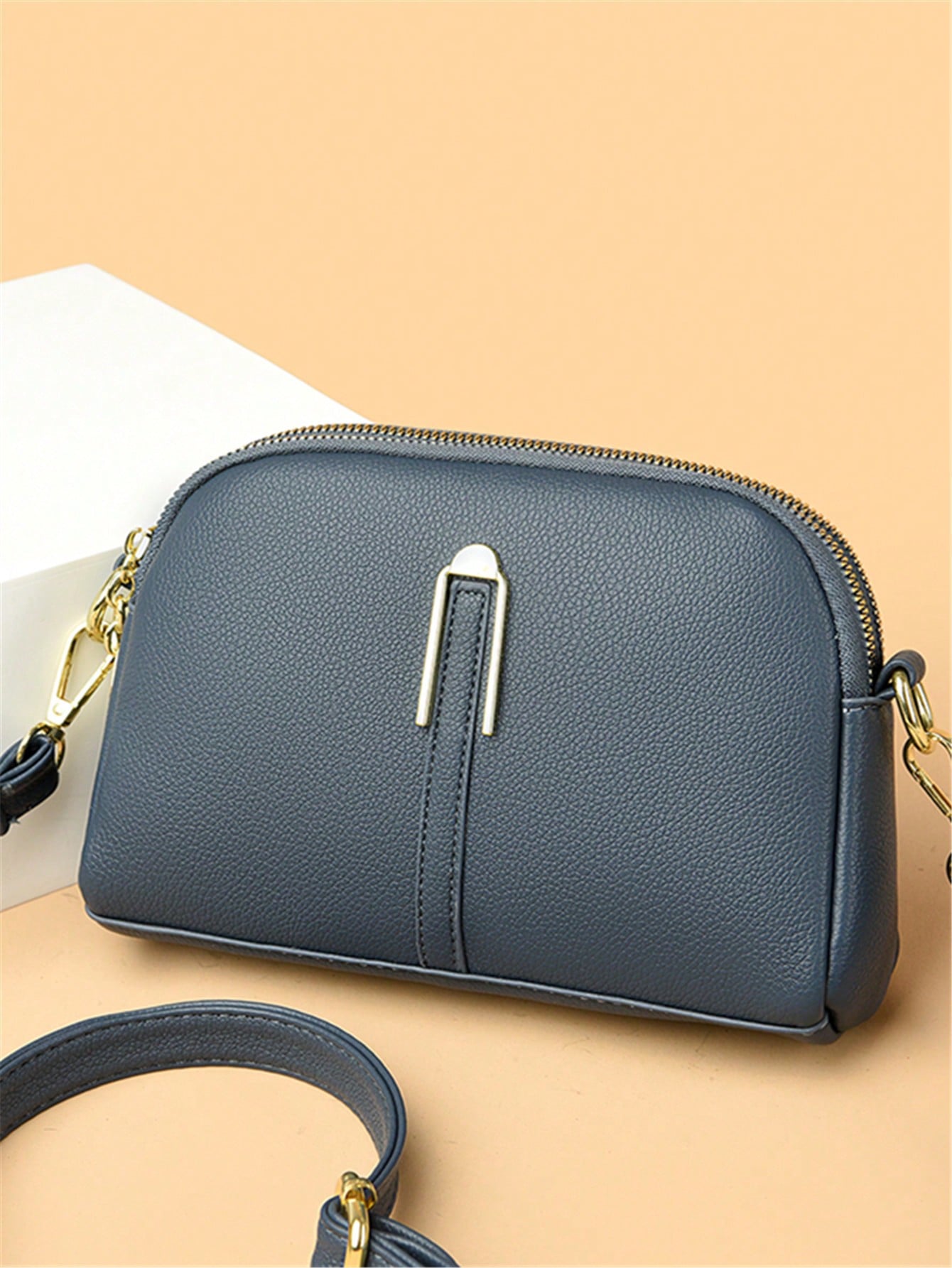Bolsa Feminina Pequena Transversal com Zíper Duplo