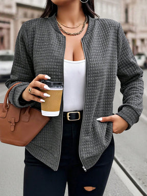 Jaqueta Bomber Leve Feminina Plus Size com Zíper