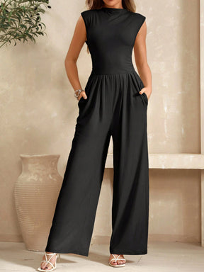 Macacão Regata Feminino Liso Pantalona Confortável