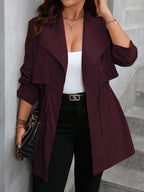 Parka Feminina Plus Size Acinturada com Ajuste na Cintura