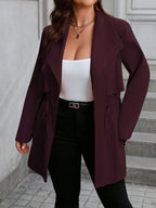 Parka Feminina Plus Size Acinturada com Ajuste na Cintura