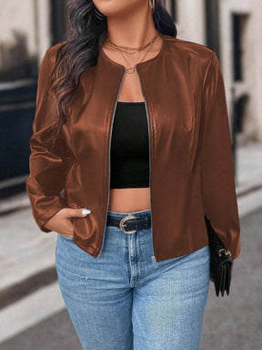 Jaqueta de Couro Plus Size Feminina