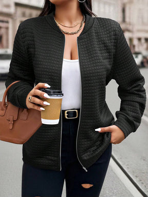Jaqueta Bomber Leve Feminina Plus Size com Zíper