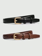 Conjunto de Cinto Feminino Elegante Preto e Marrom 