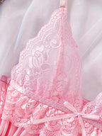 Camisola Sexy Feminina de Renda + Calcinha