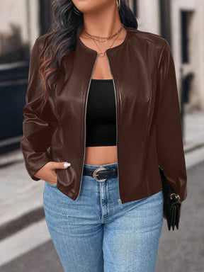 Jaqueta de Couro Plus Size Feminina
