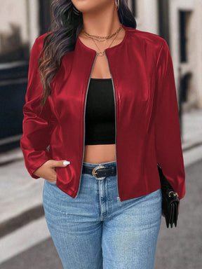 Jaqueta de Couro Plus Size Feminina