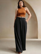 Calça Feminina Wide Leg de Alfaiataria Plus Size 