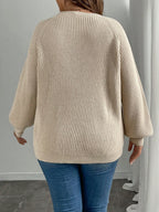 Suéter de Tricô Feminino Plus Size com Bordado de Borboleta
