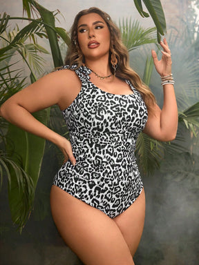 Maiô Plus Size Comportado com Laço no Ombro 