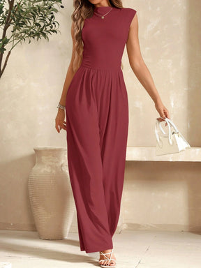 Macacão Regata Feminino Liso Pantalona Confortável