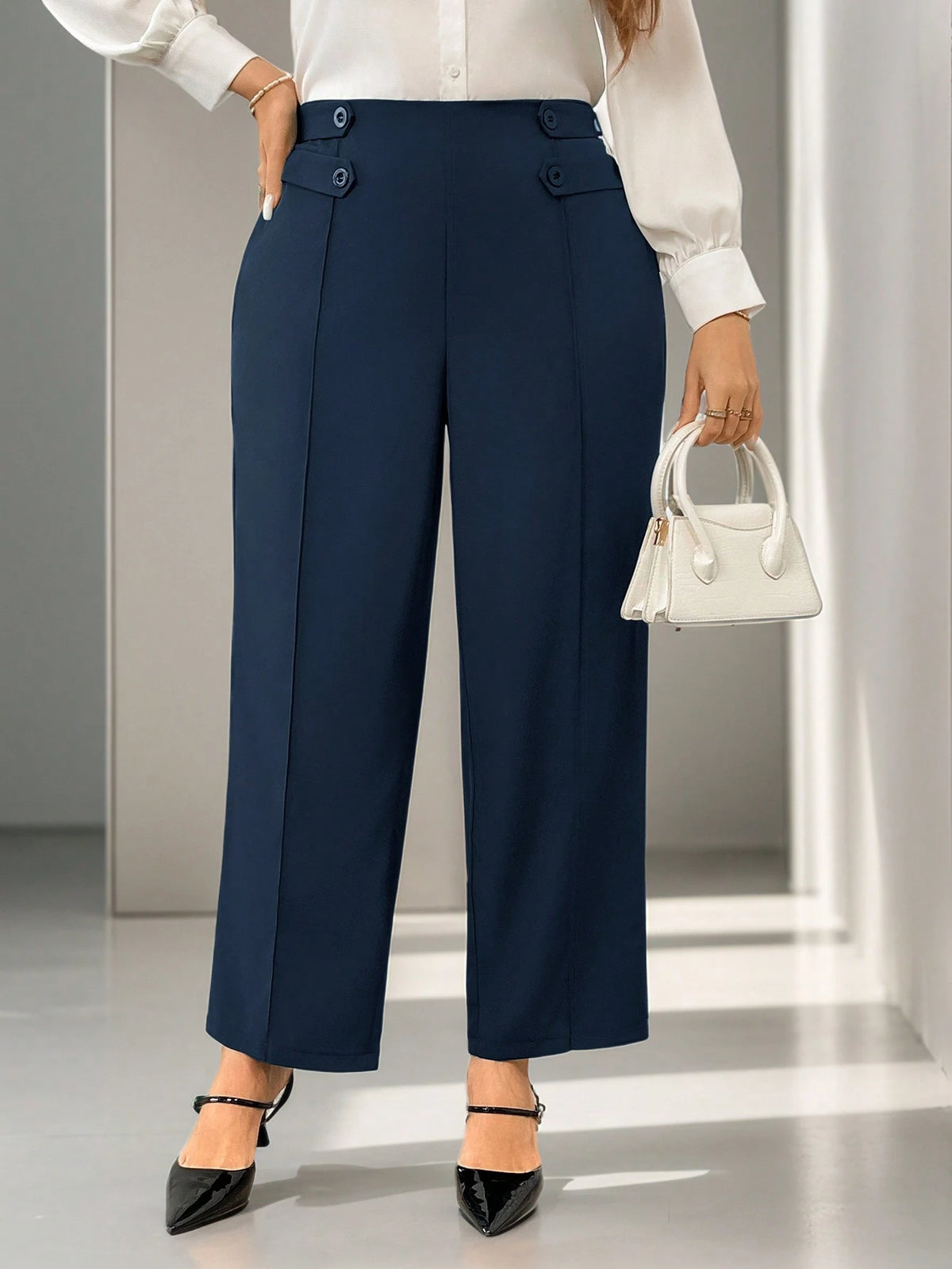 Calça Alfaiataria Feminina Plus Size Elegante