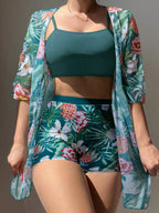Biquíni Feminino Short e Top com Saída de Praia