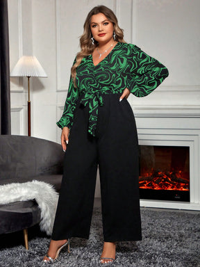 Macacão Plus Size Pantalona Estampado