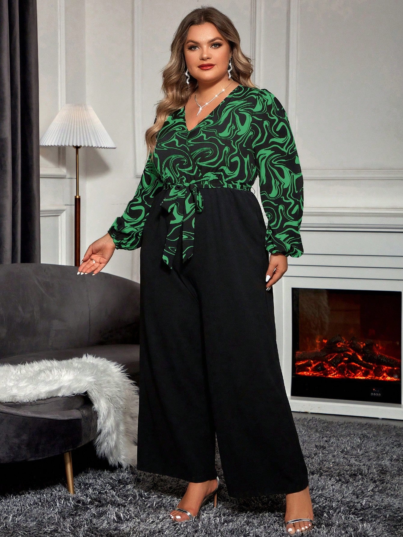 Macacão Plus Size Pantalona Estampado