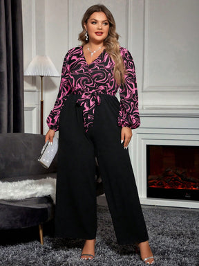 Macacão Plus Size Pantalona Estampado