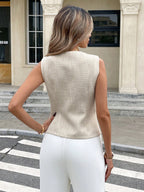 Colete Feminino Assimétrico Elegante Decote V