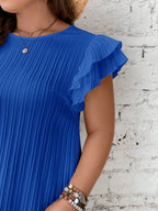Vestido Curto Plus Size Canelado Manga Curta