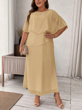 Vestido Plus Size Social Longo Festa Chiffon em Camadas